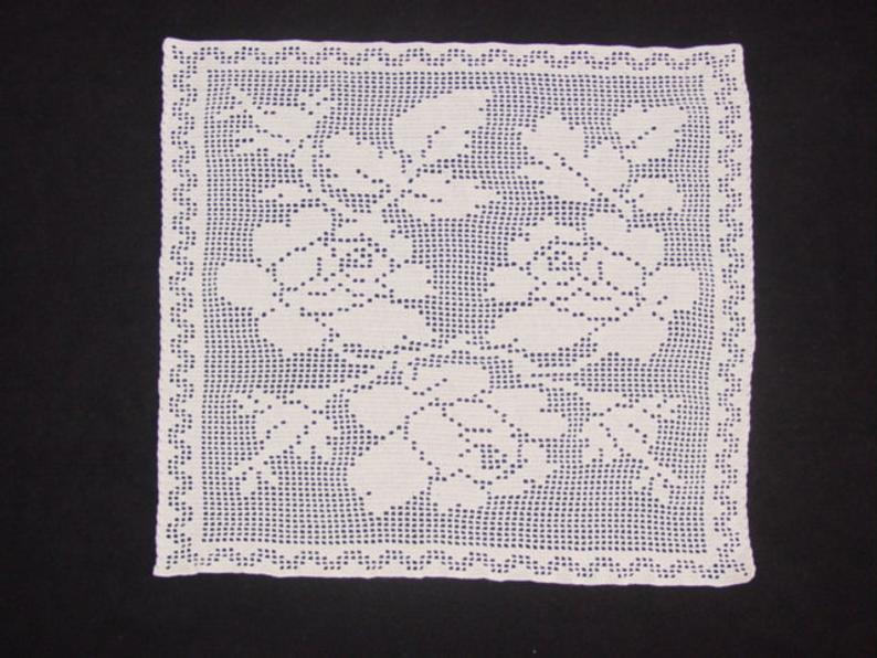 Square Rose Doily  Approximately 22"