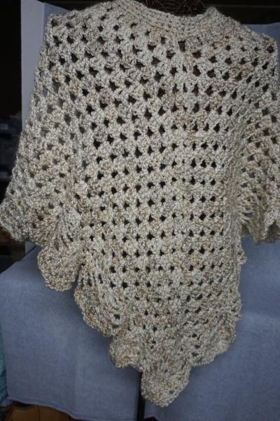 Beige and White Martha Stewart Coming Home Style Poncho picture