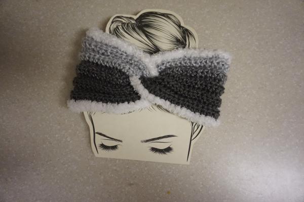 Fuzzy White Trim Ear Warmers picture