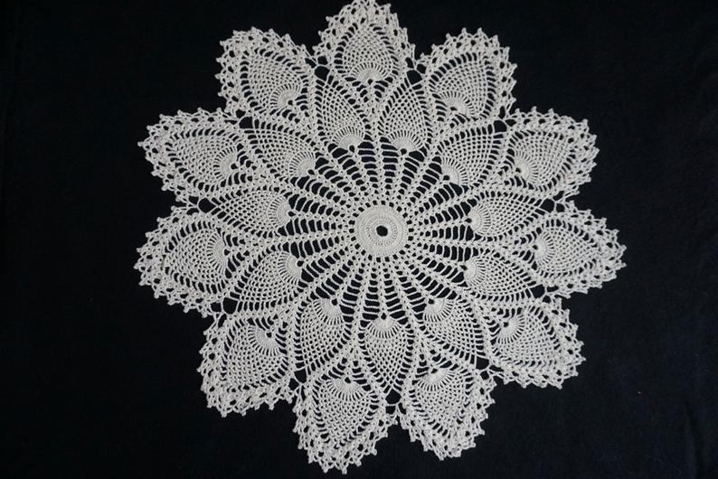 14 1/2 inch Vintage Style Pineapple Doily