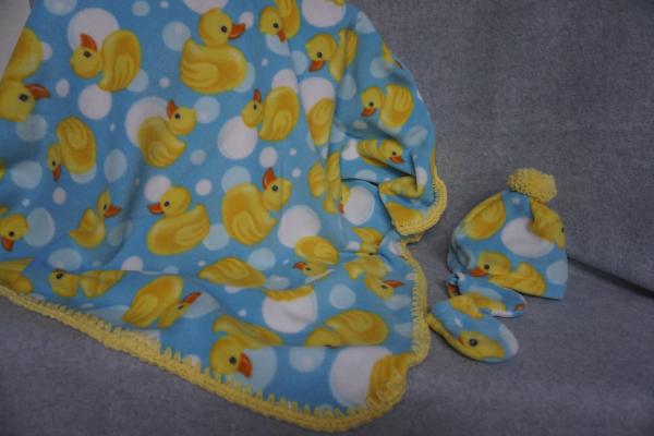 Fleece Baby Blanket In Duck Print
