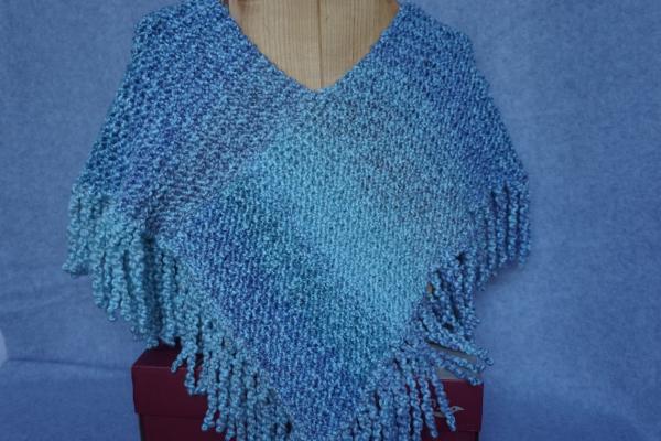 Child Poncho in  Light Turquoise