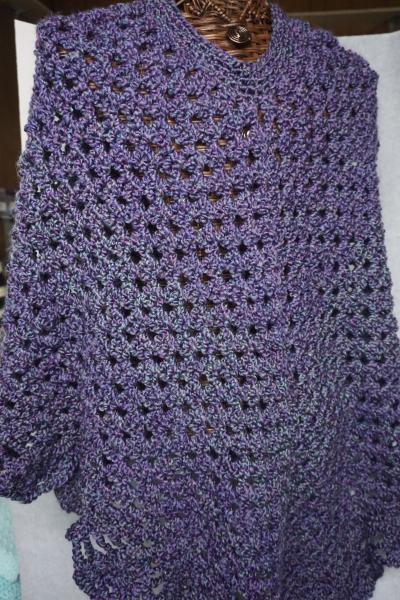 Plus Size Dk Purple Blend Poncho