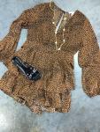 Leopard Flowy Romper, Large