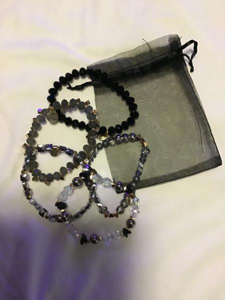 Erimish Charcoal Bracelet Set,  5pcs picture