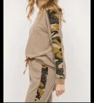 Mystree Taupe Camo Sweatshirt, Small