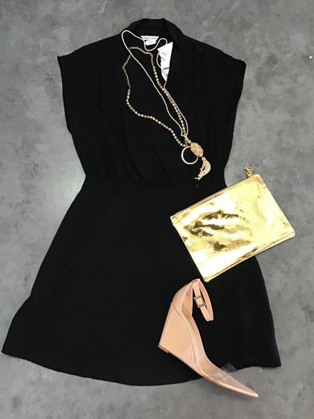 Mini Wrap Black Dress, Small picture