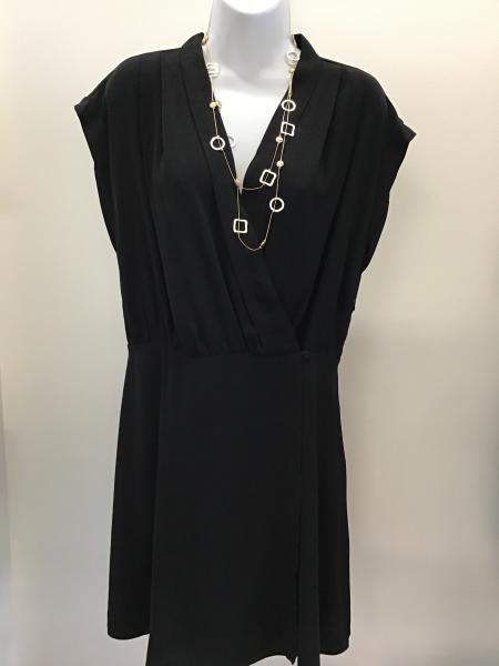 Mini Wrap Black Dress, Medium