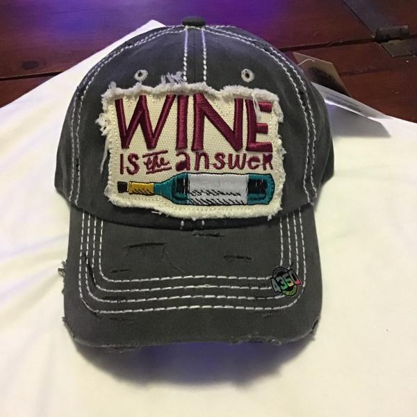 Wine is the Answer Hat, Black picture