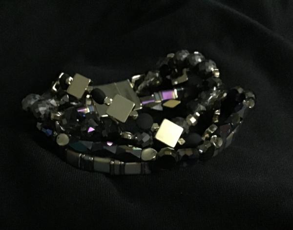 Erimish Black Multi Color Magnetic Cuff Bracelet picture