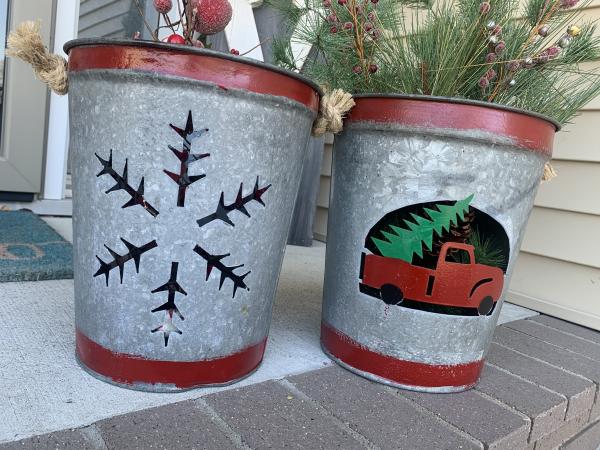 Christmas Porch Pots picture