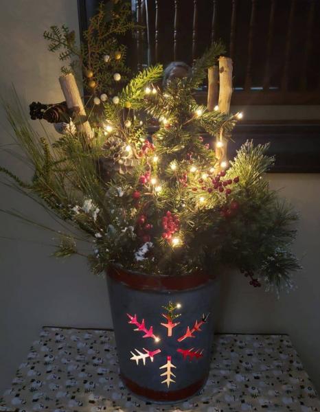 Christmas Porch Pots picture