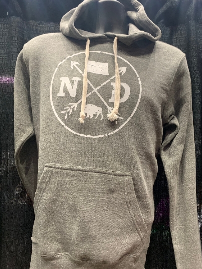 North Dakota Logo Hoodie - Grey picture