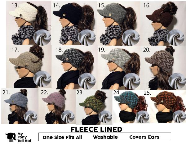 Fleece-Lined Pony Tail Hat picture