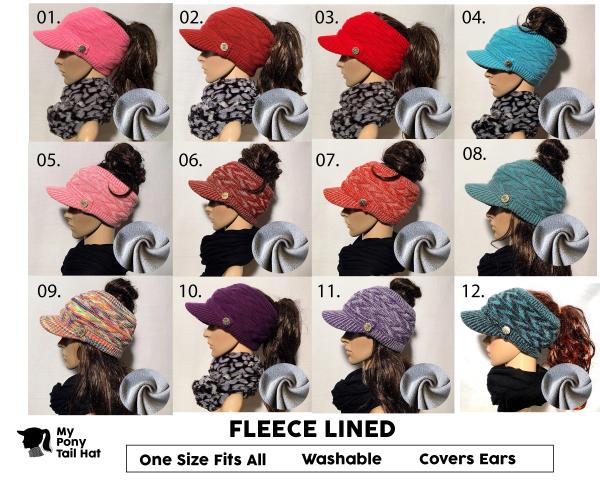 Fleece-Lined Pony Tail Hat