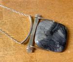 Black Silver Leaf Jasper Necklace