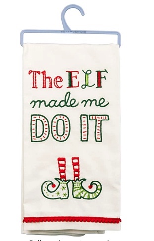The Elf Made Me Do It Tea Towel picture