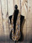 Orange Blue and White Chain Scarf