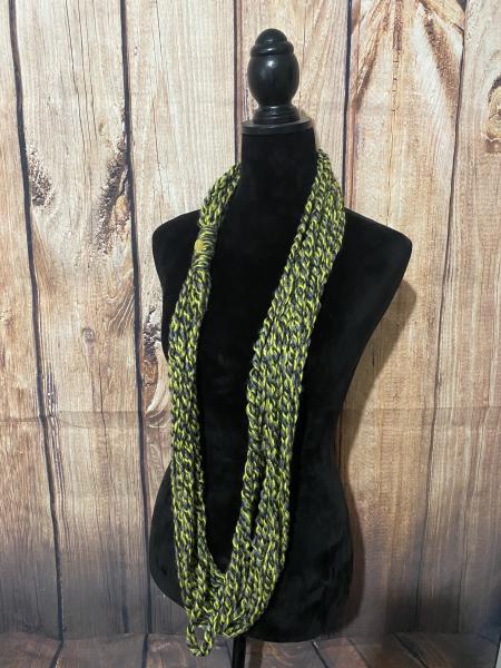 Gray and Neon Yellow Chain Scarf picture