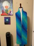 Ombre Blue Corner to Corner Scarf