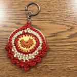 Red Peacock Keychain