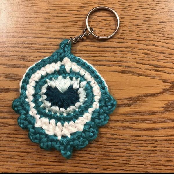 Teal Peacock Keychain picture