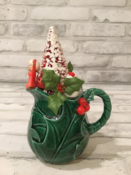 Creamer made in Japan with poinsettia