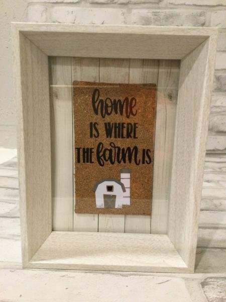 White deep framed handmade farm sign. picture