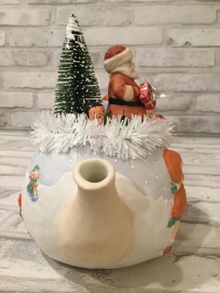 Vintage tea pot with antique ornaments picture