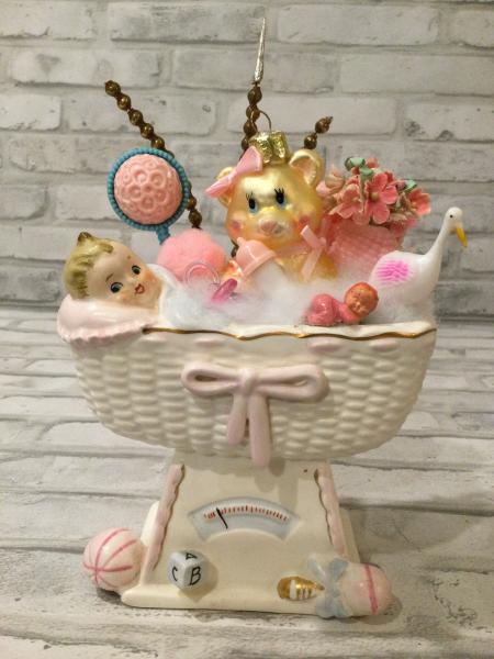 Antique Napcoware baby girl bassinet planter picture