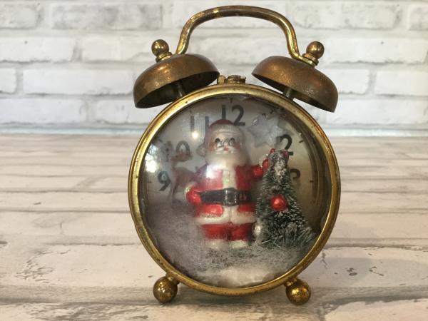 Antique small brass clock picture