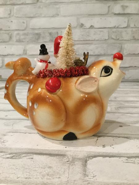 Japan brown deer tea pot picture