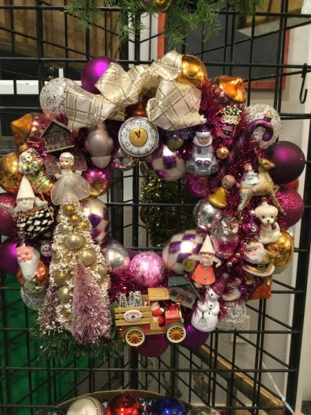 Purple vintage antique wreath picture