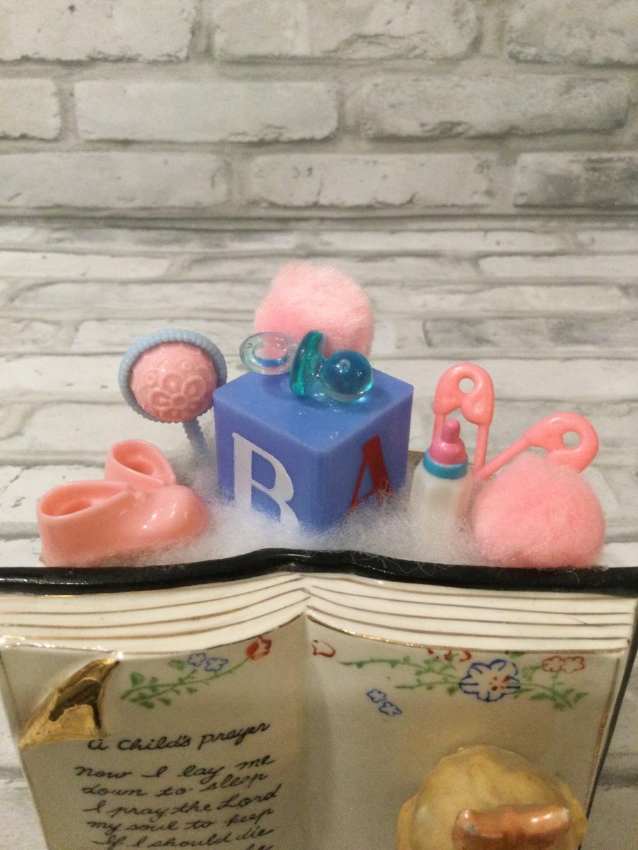 Antique baby girl planter with a child’s prayer made by Enesco in Japan picture