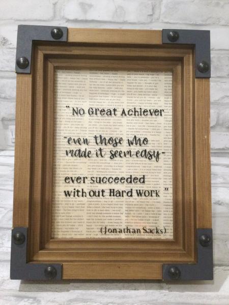 Framed saying no great achiever