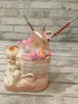 Rubens baby girl with sock filled with antique decorations