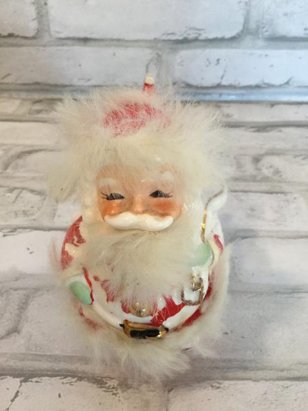 Antique Napco Japan little fur Santa picture