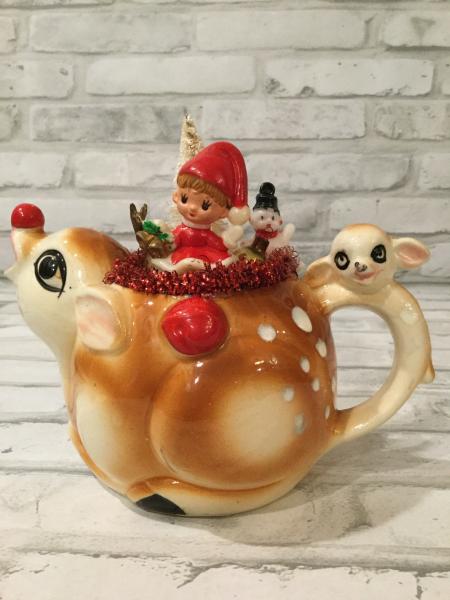 Japan brown deer tea pot picture