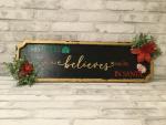Hand made Christmas sign with vintage florals