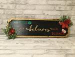 Hand made Christmas sign with vintage florals