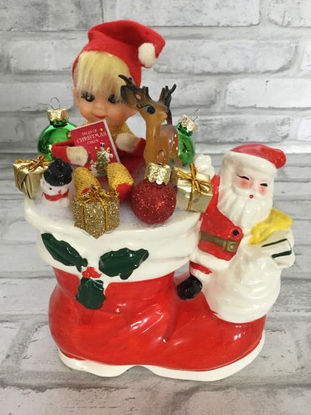 Napco Santa with Christmas boot