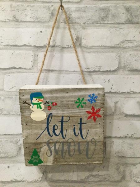 Let is snow handmade wall hanging picture