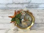 Oval cream small clock with deer