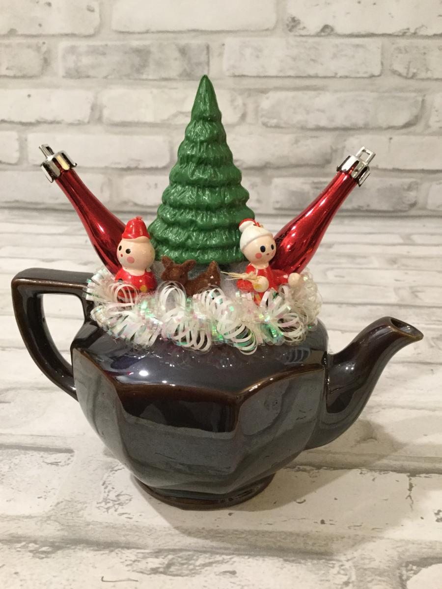 Made in Japan brown tea pot with antiques. picture