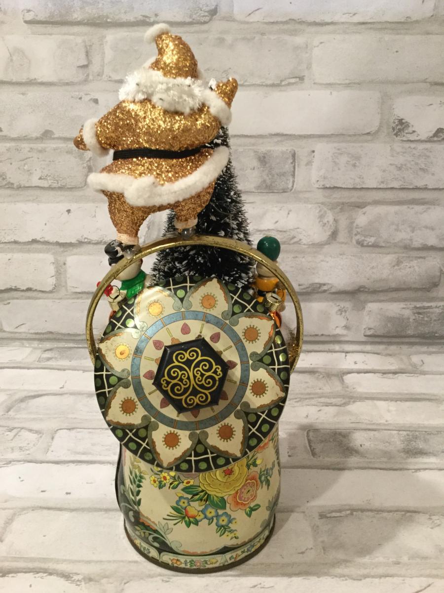 Vintage black colored tin from England picture