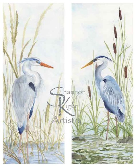 Great Blue Heron Set of Two
