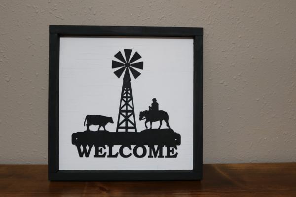 Welcome with windmill picture