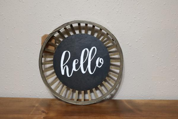 Hello on Wooden Round (#18P)