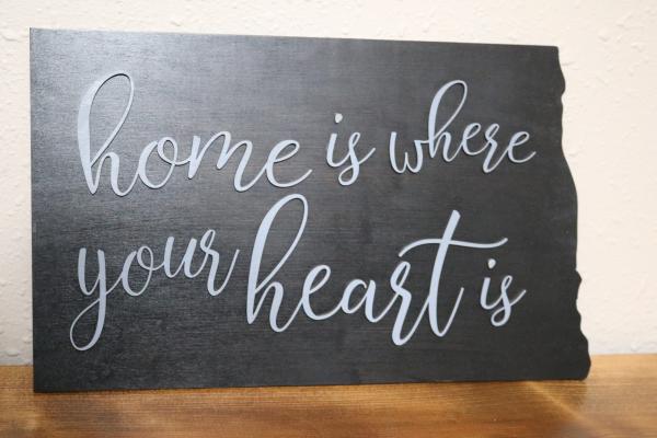 ND cutout with "home is where the heart is" (#48) picture