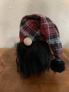 Gnome with red/black/gray plaid hat (#G6) picture